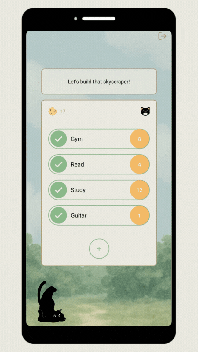 Preview of the navigation of the app